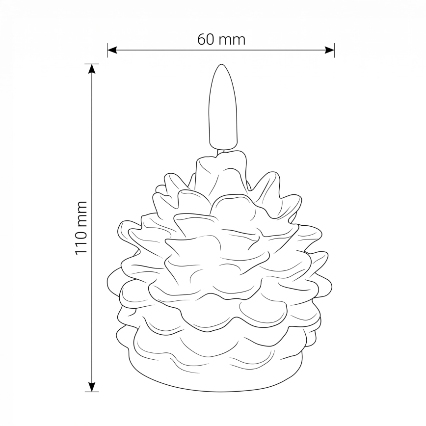 BRILAGI - LED-Kerze LED/1xCR2032 braun
