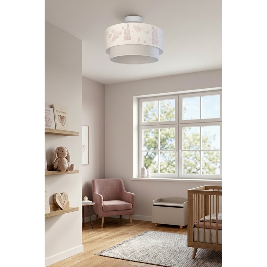 Brilagi-LED Kinder-Aufputz-Deckenleuchte BOBO 1xE27/60W/230V Ø 40 cm creme/grau/königsblau