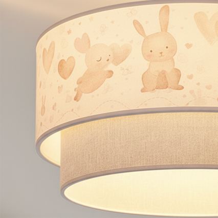 Brilagi-LED Kinder-Aufputz-Deckenleuchte BOBO 1xE27/60W/230V Ø 40 cm creme/grau/königsblau