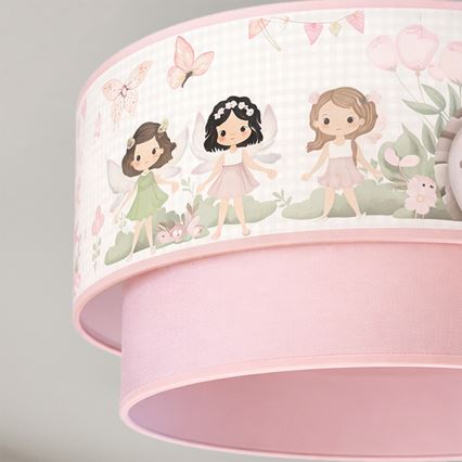 Brilagi - LED Kinder-Aufputz-Deckenleuchte BOBO 1xE27/60W/230V Ø 40 cm rosa/Feen