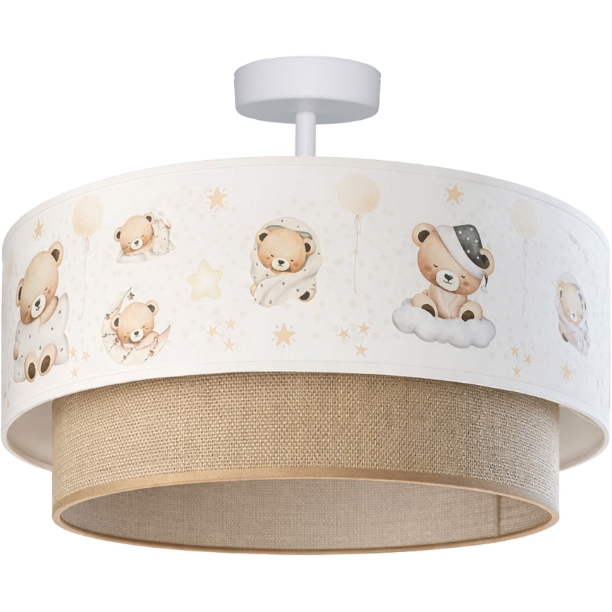 Brilagi-LED Kinder-Deckenleuchte BOBO 1xE27/60W/230V Ø 40 cm weiß/beige/mit Bär