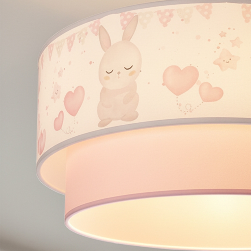 Brilagi - LED Kinder-Aufbau-Deckenleuchte BOBO 1xE27/60W/230V Ø 40 cm creme/rosa/Häschen