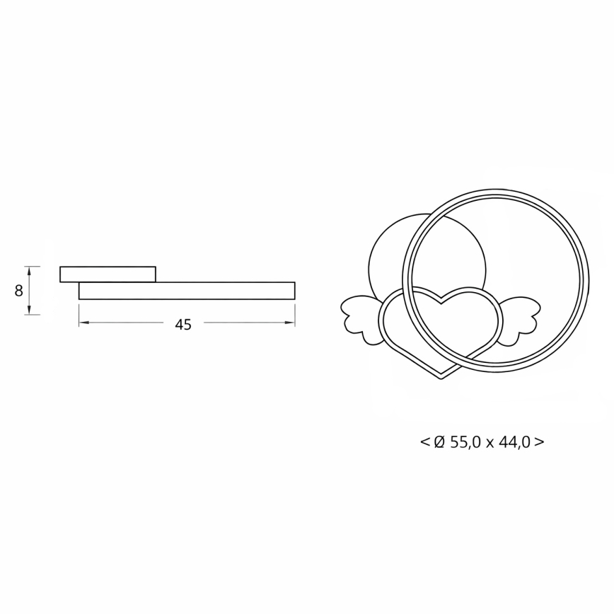Brilagi - LED Kinder-Deckenleuchte LOVE LED/48W/230V 3000/4500/6000K rosa