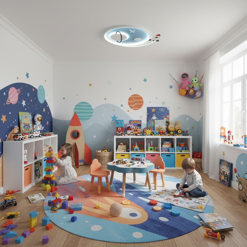 Brilagi - LED Kinder-Deckenleuchte STARSHIP LED/64W/230V 3000/4500K blau
