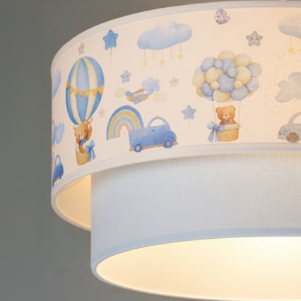 Brilagi-LED Kinder-Hängeleuchte an Kabel BOBO 1xE27/60W/230V pr.40 cm creme/blau/mit Bärmotiv