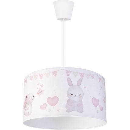 Brilagi - LED Kinder-Hängeleuchte an Kabel BOBO 1xE27/60W/230V Ø 35 cm weiß/Häschen