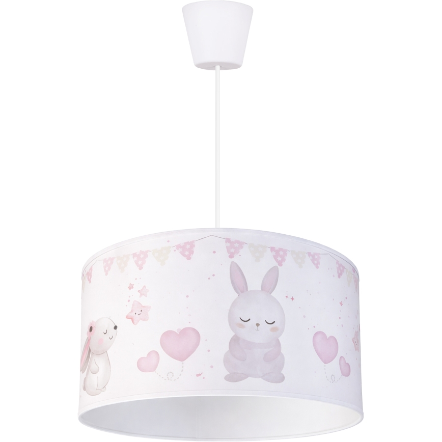 Brilagi - LED Kinder-Hängeleuchte an Kabel BOBO 1xE27/60W/230V Ø 35 cm weiß/Häschen