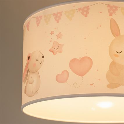 Brilagi - LED Kinder-Hängeleuchte an Kabel BOBO 1xE27/60W/230V Ø 35 cm weiß/Häschen