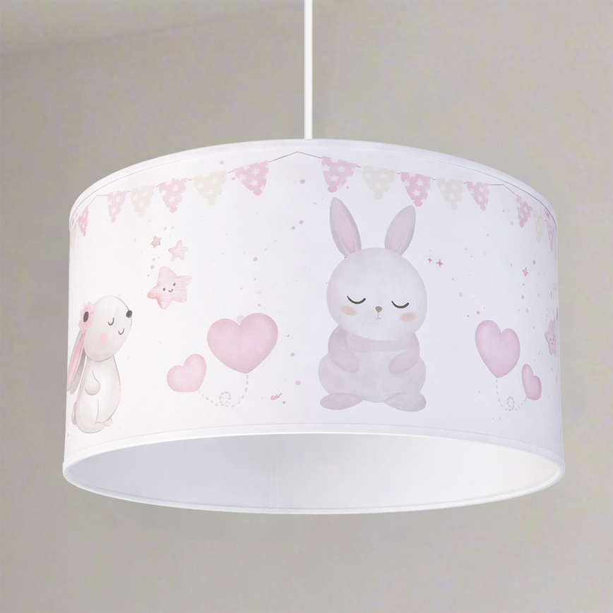 Brilagi - LED Kinder-Hängeleuchte an Kabel BOBO 1xE27/60W/230V Ø 35 cm weiß/Häschen