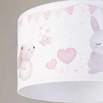 Brilagi - LED Kinder-Hängeleuchte an Kabel BOBO 1xE27/60W/230V Ø 35 cm weiß/Häschen