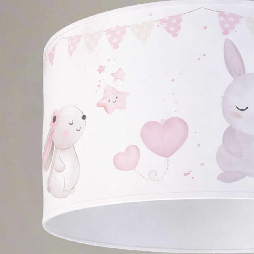 Brilagi - LED Kinder-Hängeleuchte an Kabel BOBO 1xE27/60W/230V Ø 35 cm weiß/Häschen