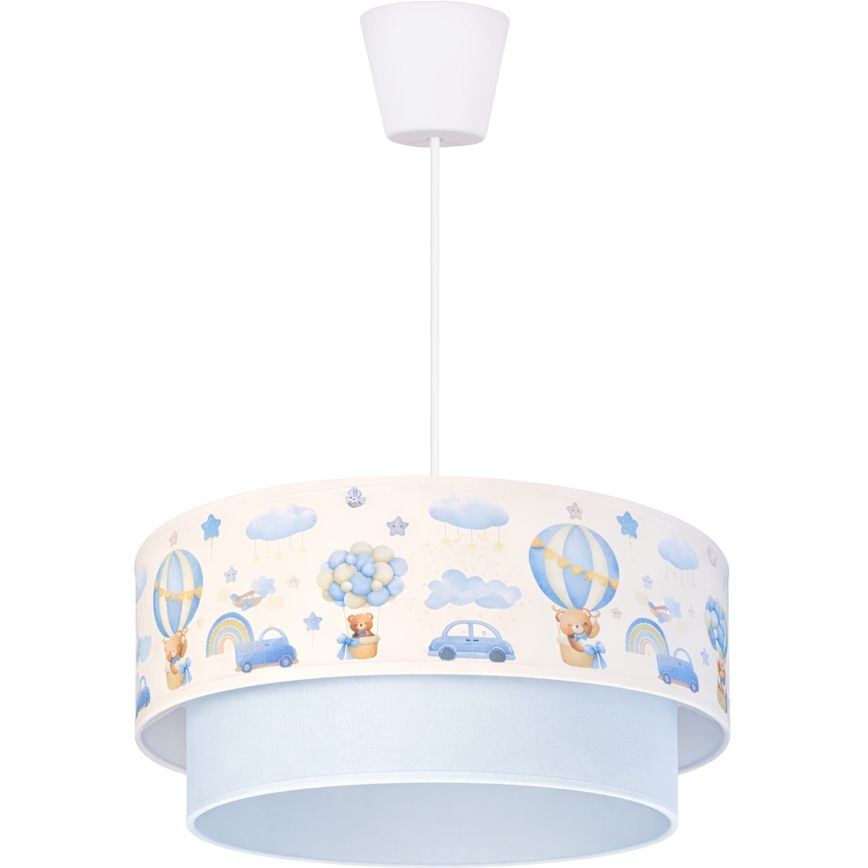 Brilagi - LED-Kinder-Pendelleuchte an Kabel BOBO 1xE27/60W/230V Ø 40 cm creme/blau/Teddybären