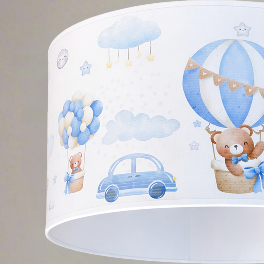 Brilagi - LED Kinder-Pendelleuchte an Kabel BOBO 1xE27/10W/230V Ø 35 cm blau mit Bärchen