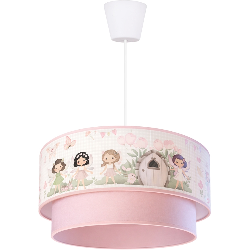 Brilagi - LED-Kinder-Pendelleuchte an Kabel BOBO 1xE27/10W/230V Ø 40 cm rosa/Feen