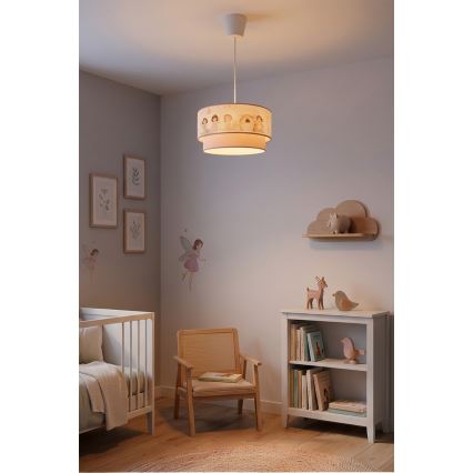 Brilagi - LED-Kinder-Pendelleuchte an Kabel BOBO 1xE27/10W/230V Ø 40 cm rosa/Feen