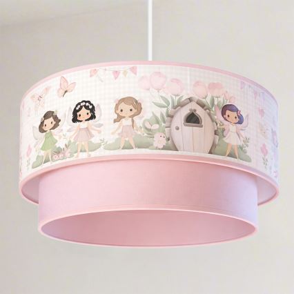 Brilagi - LED-Kinder-Pendelleuchte an Kabel BOBO 1xE27/10W/230V Ø 40 cm rosa/Feen
