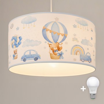 Brilagi - LED Kinder-Pendelleuchte an Kabel BOBO 1xE27/60W/230V Ø 35 cm blau mit Bärchen