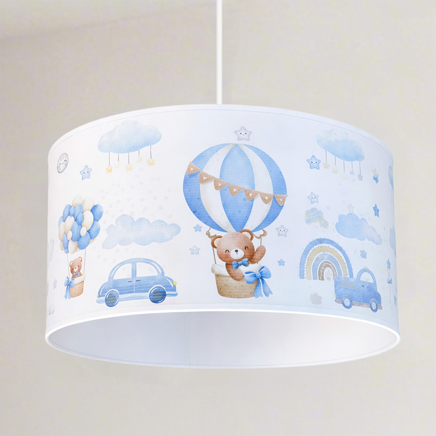 Brilagi - LED Kinder-Pendelleuchte an Kabel BOBO 1xE27/60W/230V Ø 35 cm blau mit Bärchen