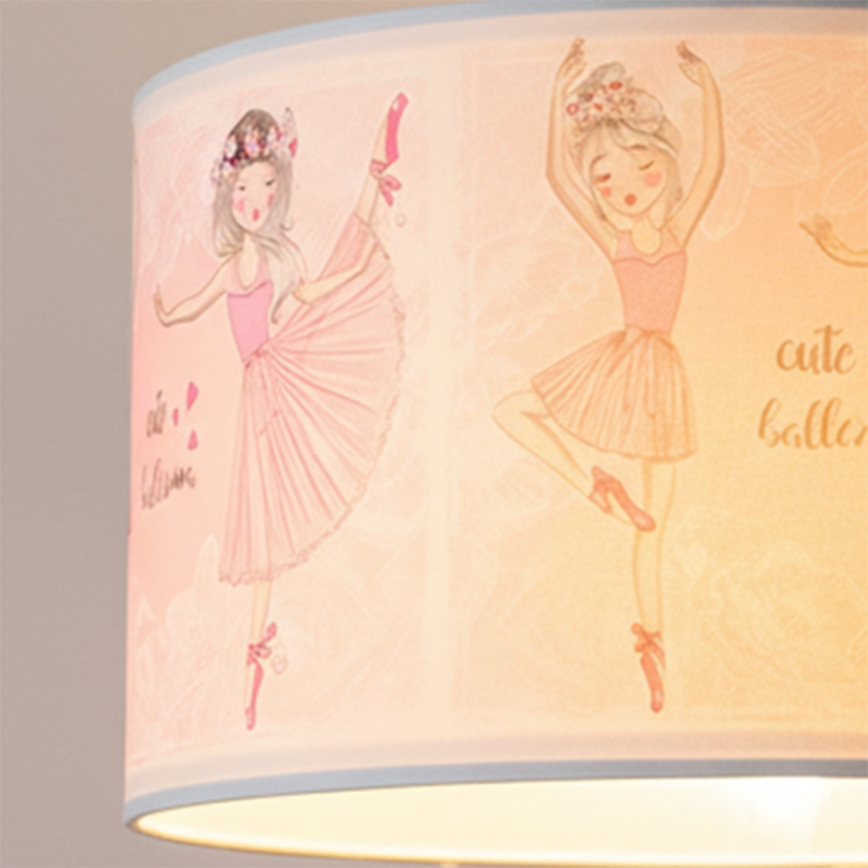 Brilagi - LED-Kinder-Pendelleuchte an Kabel BOBO 1xE27/60W/230V Ø 35 cm rosa/Ballerina-Motive