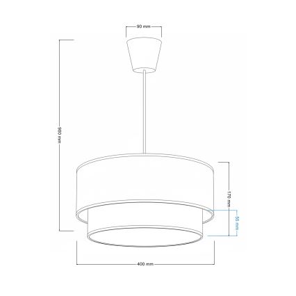 Brilagi - LED Kinder-Pendelleuchte mit Kabelaufhängung BOBO 1xE27/60W/230V Ø 40 cm creme/rosa/Häschen