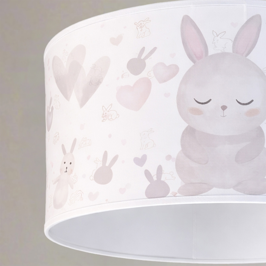 Brilagi - LED Kinder-Pendelleuchte an Seil BOBO 1xE27/10W/230V pr. 35 cm weiß/Häschen