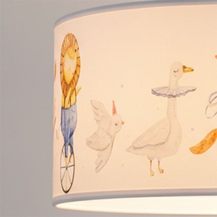 Brilagi - LED-Kinder-Pendelleuchte BOBO 1xE27/10W/230V Ø 35 cm weiß/Tiermotive