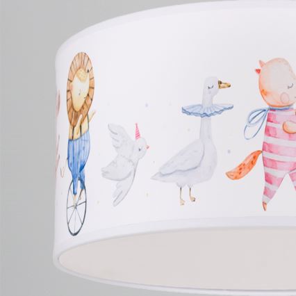 Brilagi - LED-Kinder-Pendelleuchte BOBO 1xE27/60W/230V Ø 35 cm weiß/Tiermotive