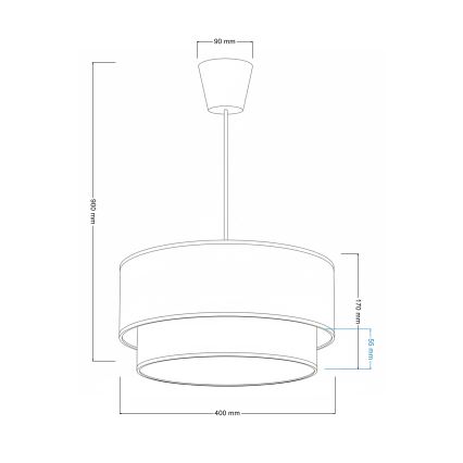 Brilagi - LED-Kinder-Pendelleuchte BOBO an Kabel 1xE27/60W/230V Ø 40 cm cremefarben/grau mit Hasenmotiv