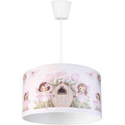 Brilagi - LED-Kinder-Pendelleuchte mit Kabelaufhängung BOBO 1xE27/10W/230V Ø 35 cm rosa/Feenmotiv