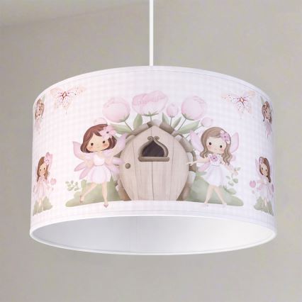Brilagi - LED-Kinder-Pendelleuchte mit Kabelaufhängung BOBO 1xE27/10W/230V Ø 35 cm rosa/Feenmotiv