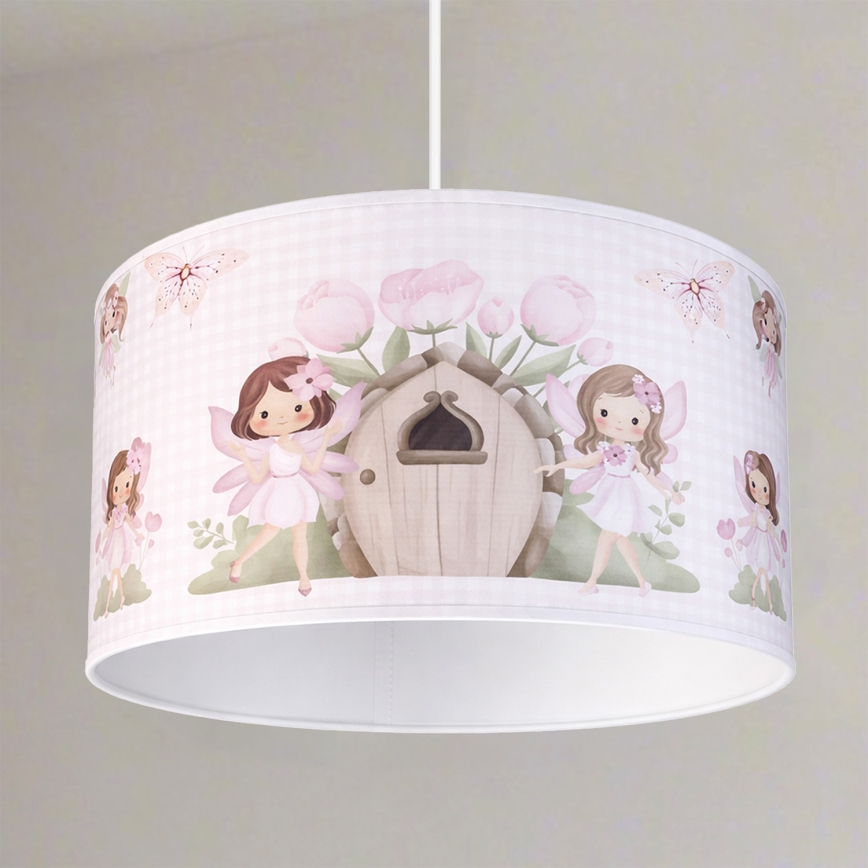 Brilagi - LED-Kinder-Pendelleuchte mit Kabelaufhängung BOBO 1xE27/10W/230V Ø 35 cm rosa/Feenmotiv
