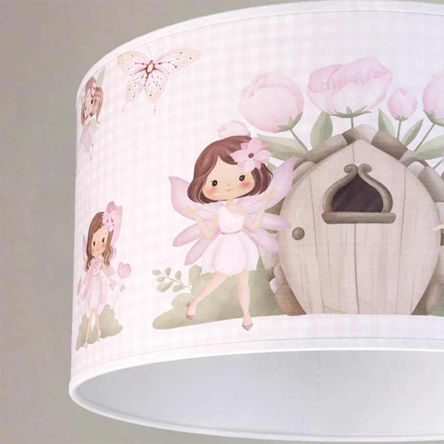 Brilagi - LED-Kinder-Pendelleuchte mit Kabelaufhängung BOBO 1xE27/10W/230V Ø 35 cm rosa/Feenmotiv