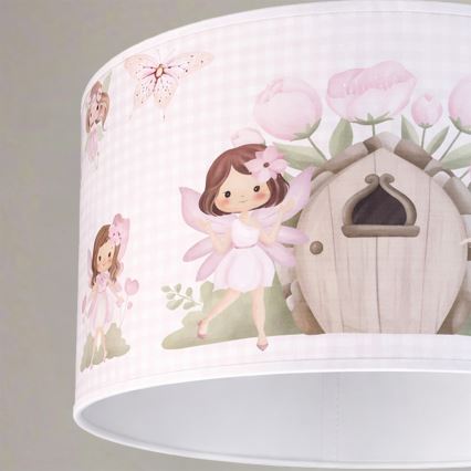 Brilagi - LED-Kinder-Pendelleuchte mit Kabelaufhängung BOBO 1xE27/60W/230V Ø 35 cm rosa/Feenmotiv