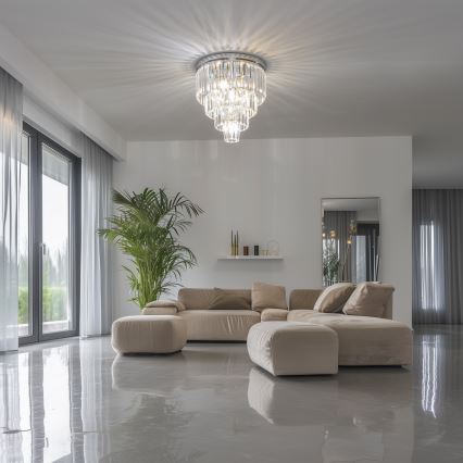 Brilagi - LED-Kristall-Deckenleuchte MOZART 5xE14/40W/230V Ø 40 cm, glänzender Chrom