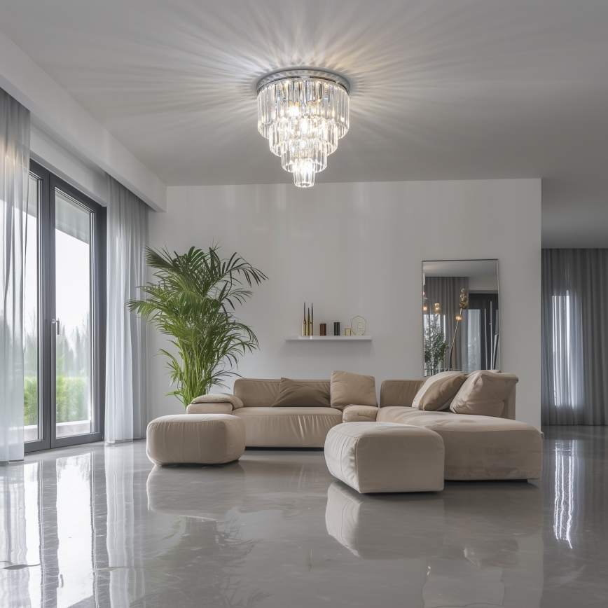 Brilagi - LED-Kristall-Deckenleuchte MOZART 5xE14/40W/230V Ø 40 cm, glänzender Chrom