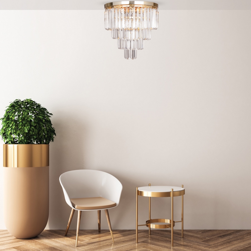 Brilagi - LED-Kristall-Deckenleuchte MOZART 5xE14/40W/230V Ø 40 cm, goldfarben