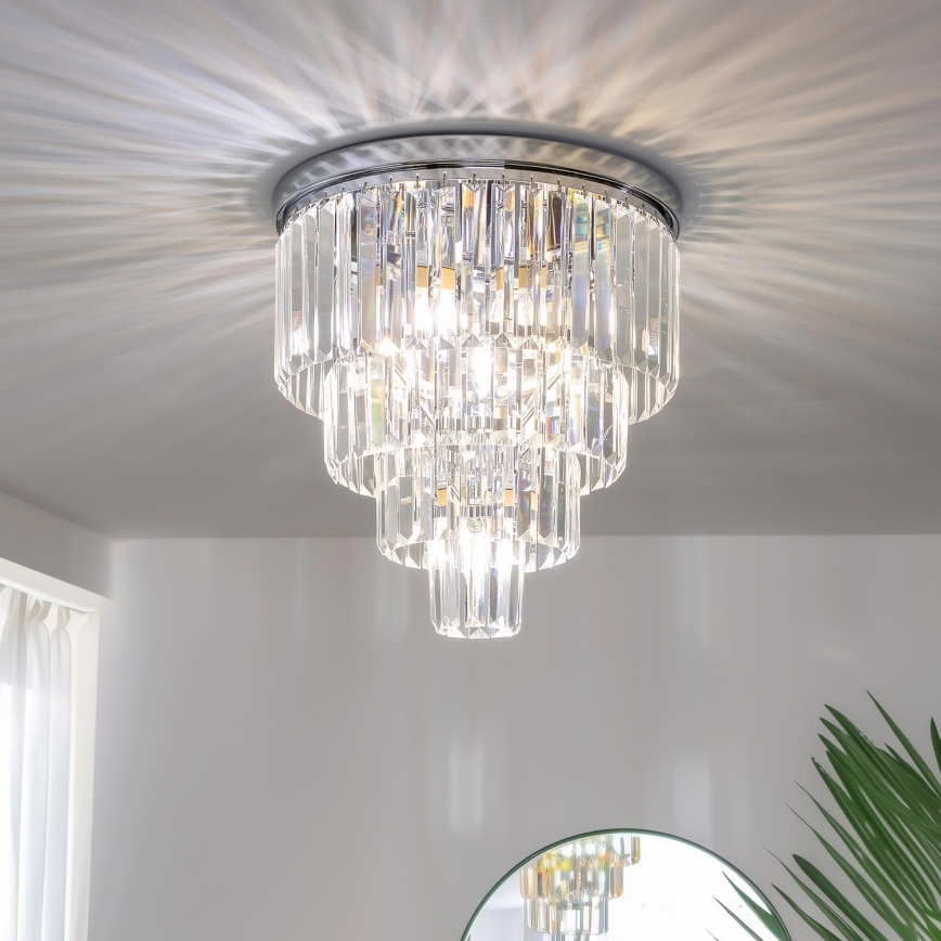 Brilagi - LED-Kristall-Deckenleuchte MOZART 5xE14/40W/230V Ø 40 cm, glänzender Chrom