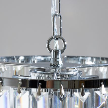 Brilagi - LED Kristall-Kronleuchter an Kette MOZART 4xE14/40W/230V glänzendes Chrom