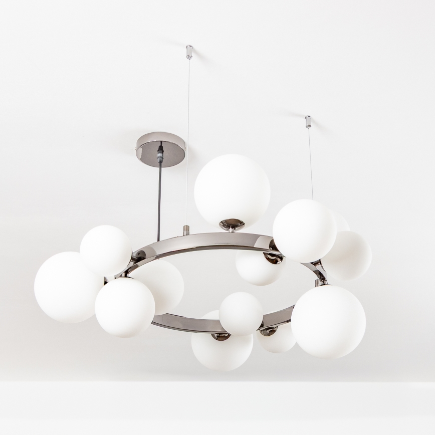 Brilagi - LED-Kronleuchter an Aufhängung MILLA 15xG9/3W/230V glänzendes Chrom/weiß