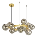 Brilagi - LED-Kronleuchter an Aufhängung MILLA 15xG9/3W/230V golden/rauchig