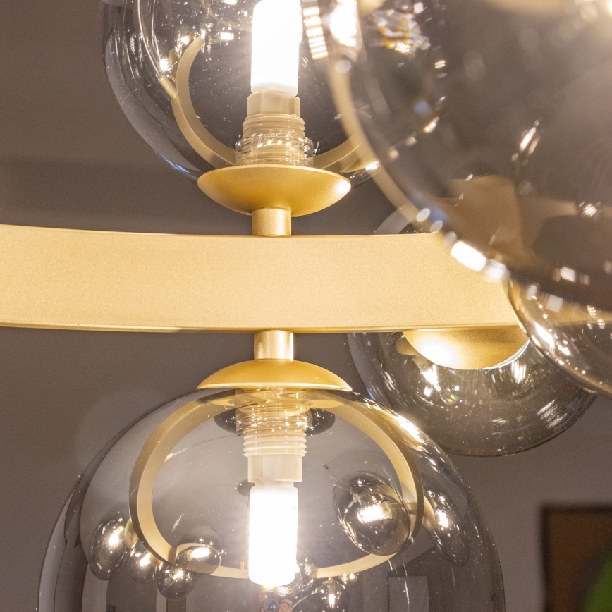 Brilagi - LED-Kronleuchter an Aufhängung MILLA 15xG9/3W/230V golden/rauchig