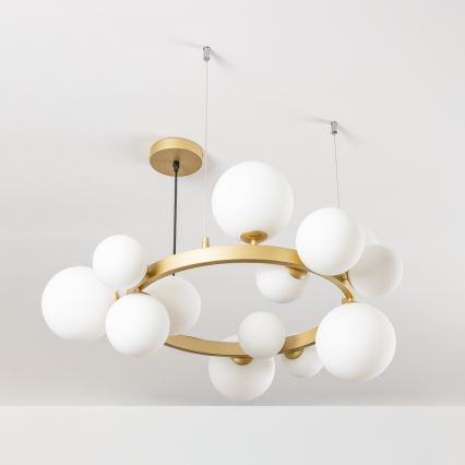 Brilagi - LED-Kronleuchter an Aufhängung MILLA 15xG9/3W/230V golden/weiß