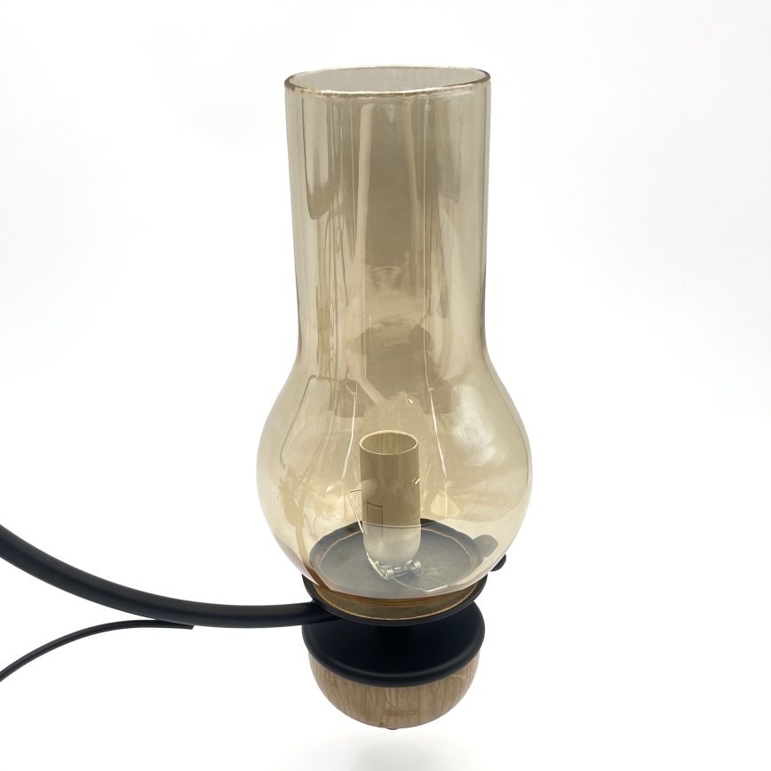 Brilagi - LED-Kronleuchter an Kette COTTAGE 3xE14/40W/230V Eiche/Schwarz/rauchiges Beige