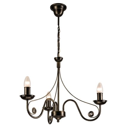 Brilagi - LED-Kronleuchter an Kette STEFANO 3xE14/40W/230V schwarze Patina