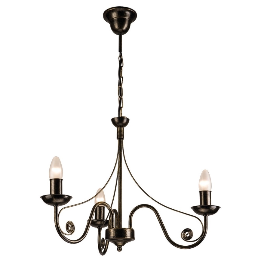 Brilagi - LED-Kronleuchter an Kette STEFANO 3xE14/40W/230V schwarze Patina