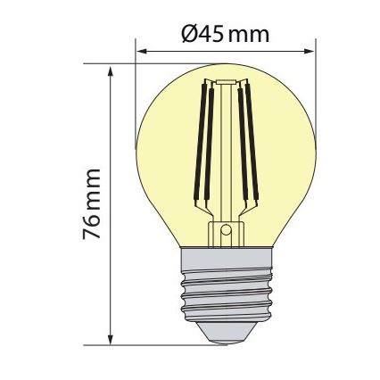 Brilagi - LED-Lampe FILAMENT CLASIC ONE P45 E27/6,5W/230V 3000K