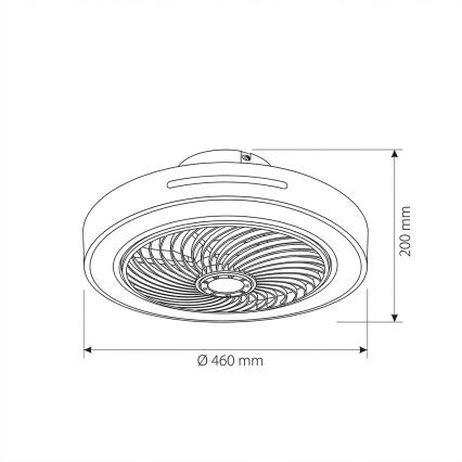 Brilagi - LED-dimmbare Deckenleuchte mit Ventilator, LED/38 W/230 V, 3000–6500 K, Ø 46 cm, Weiß + Fernbedienung