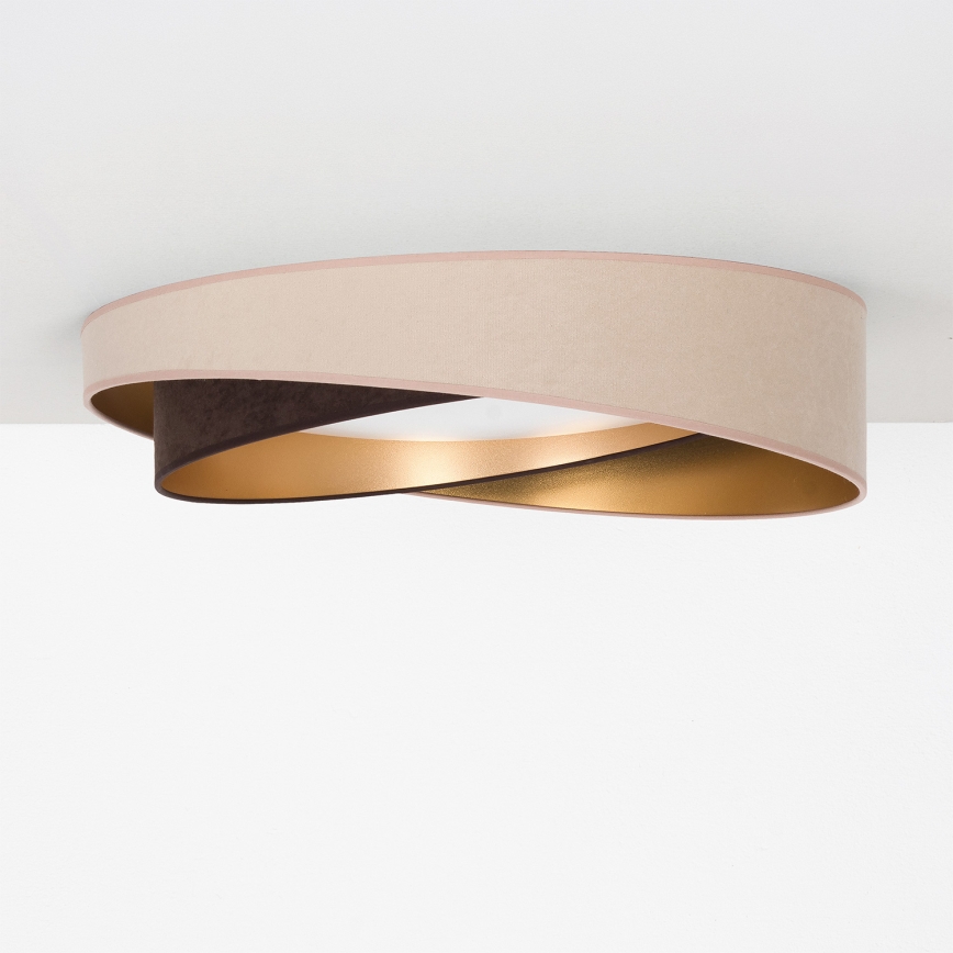 BRILAGI - Dimmbare LED-Deckenleuchte VELVET TWIST LED/36W/230V 3000-6000K Ø 65 cm Wi-Fi Tuya Beacon beige/braun/gold + Fernbedienung