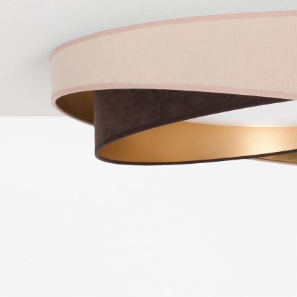 BRILAGI - Dimmbare LED-Deckenleuchte VELVET TWIST LED/36W/230V 3000-6000K Ø 65 cm Wi-Fi Tuya Beacon beige/braun/gold + Fernbedienung