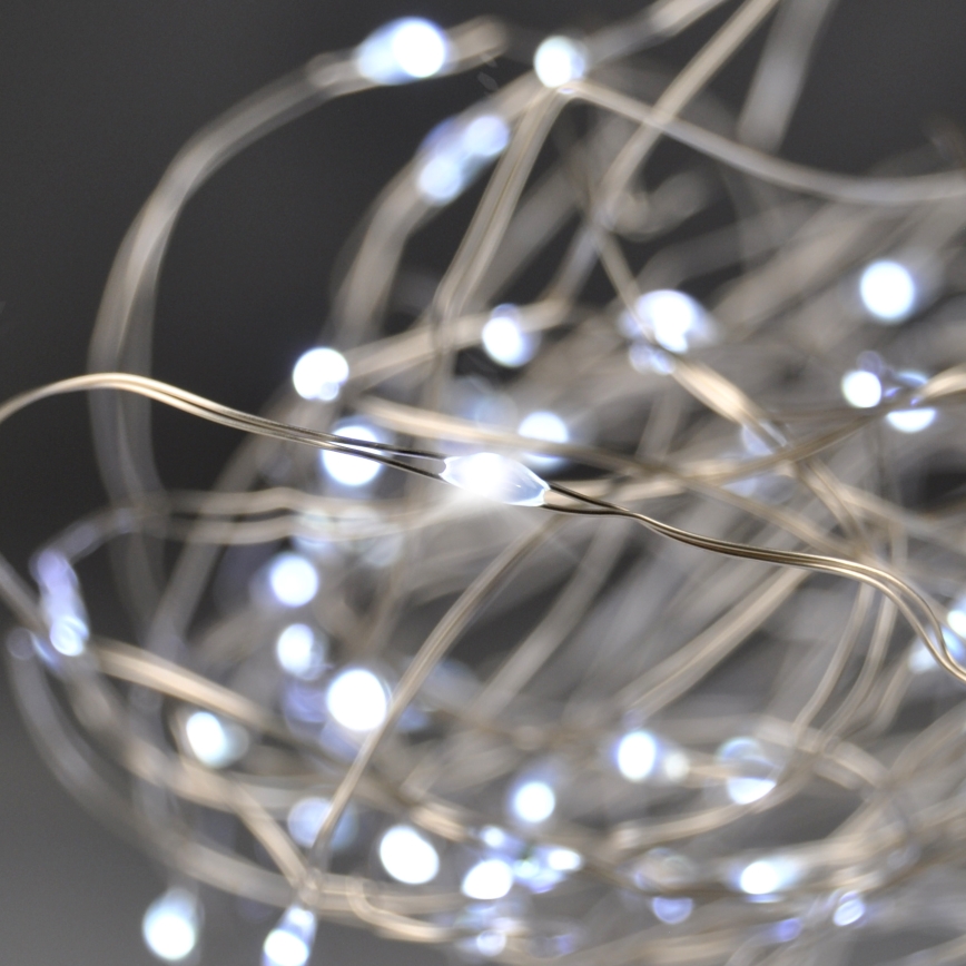 Brilagi - LED-Lichterkette 100×LED/3×AA 10 m Kaltweiß